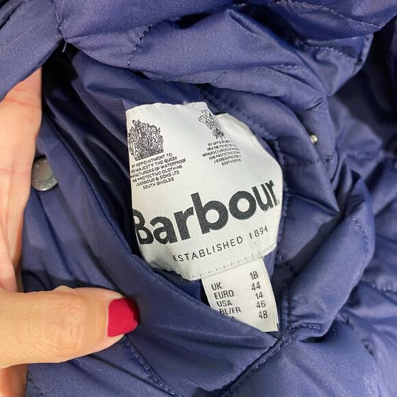 Barbour Women Navy Reversible Apia Full Zip Quilted Jacket Size 14 - Picture 7 of 11